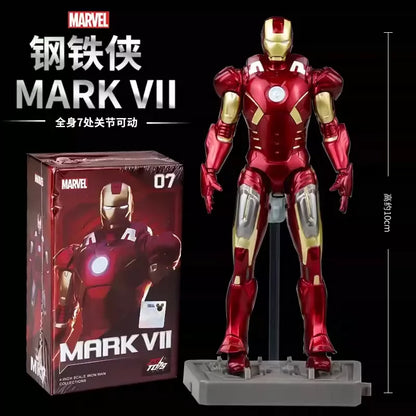 Zd Toys Marvel Iron Man Mark Mk1 Mk7 Series Action Figure Movable Collectible Model Desktop Decoration Gift Toys