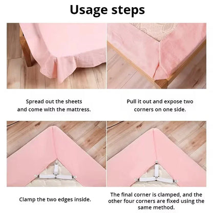 4Pcs/set Elastic Bed Sheet Grippers Three Head Clips Gripper Holder Suspender Bed Sheet Fasteners Home Textiles Organize Gadget
