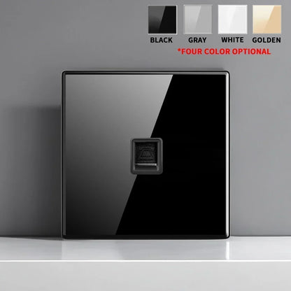 British French Standard Tempered Glass Switch Socket with Indicator Light Self-Reset 1 2 3 4 Gang Wall Panel Outlets 2usb Socket