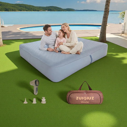 TPU Outdoor Camping Inflatable Bed with Built-in Pump 1/2/3 Person TPU Pad Sleeping Mat Drop Stitch Air Mattress Air Bed