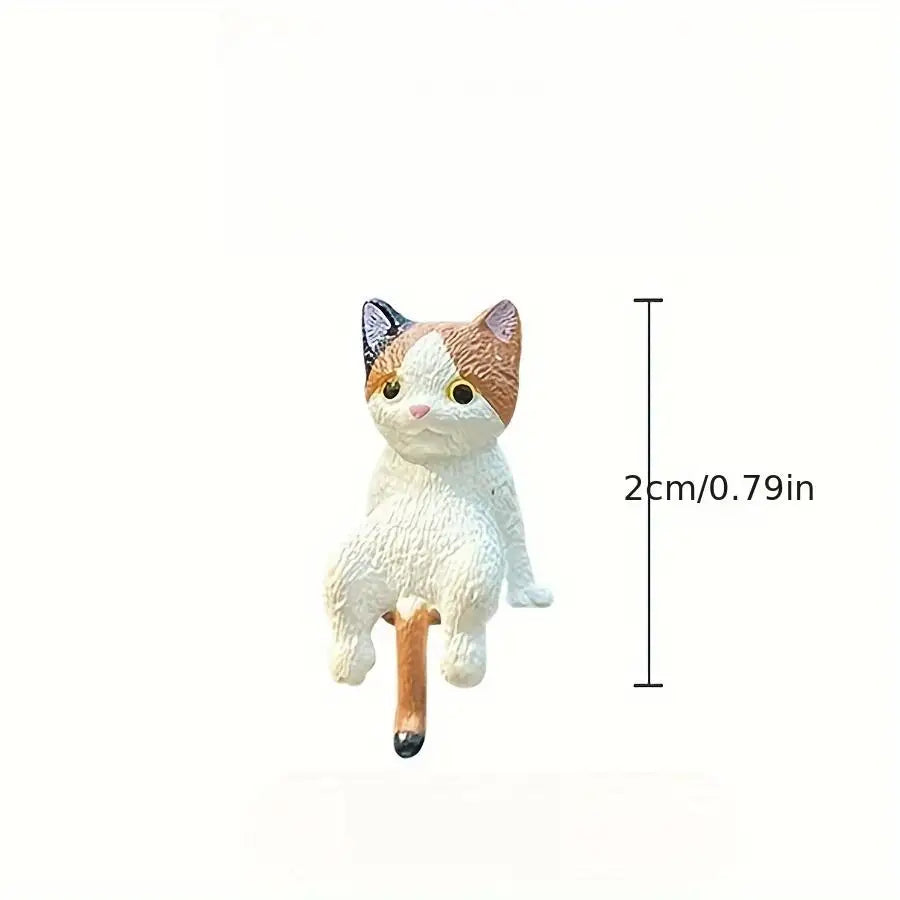 4 Cute Cat Car Dashboard Ornaments - Cartoon Mini Decorations, Suitable for Car Interior and Screen Display, Illuminates Every D