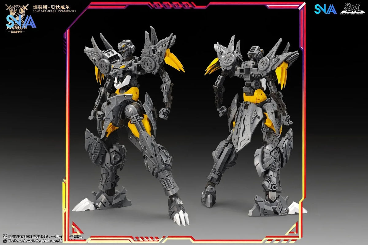 In Stock Snaa 1/144 SC-012 RAMPAGE LION-BEDIVERE Figure The Round Table Knights Figurine Model Pvc Statue CollectionToy Original