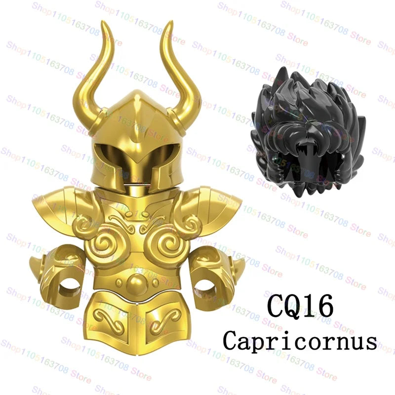 Saint Seiya Japanese Anime Cartoon Bricks Dolls Aiolia Aiolos Model Toys Building Blocks Figures Assembly Toys Gifts CQ11-22
