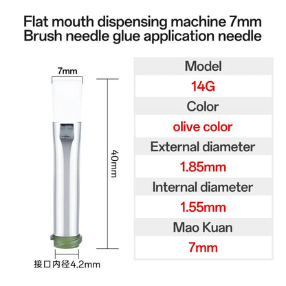 5Pcs 7-8mm Flat Mouth Soft Brush Needle Dispensing Injection Needle Precision Dispensing Machine Glue Coating Needle