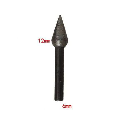 Sintered Diamond Mounted Point Stone Grinding Burs Drill Bit Head Engraving Accessories Set for Carving Lapidary Tool 6mm Shank