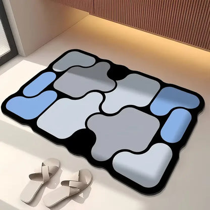 Special-shaped bathroom diatom mud floor mat household absorbent mat bathtub side anti-slip mat toilet door mat entrance mat