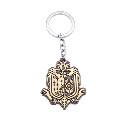 5cm/1.96in Monster Hunter Peripheral Keychain World Hunter Guild Logo Greatsword Bow Taijutsu Sword Exterminating Dragon Pendant