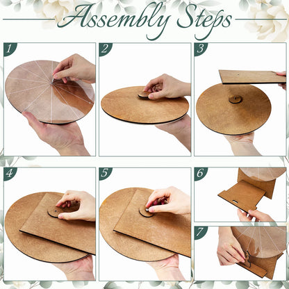 Wedding Challenge Spinning Wheel, Wooden Prize Tabletop Spinner Erasable Raffle Spinning Wheel for Wedding School Home Party