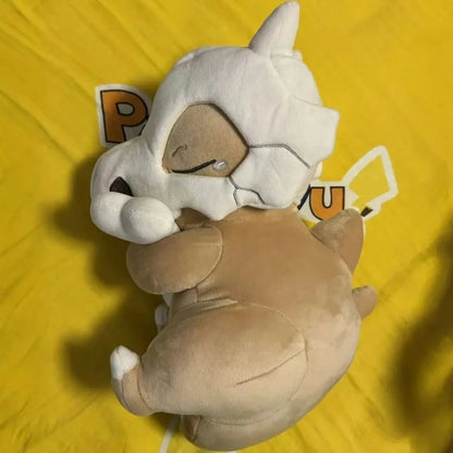 32cm Anime Sleeping Cubone Dinosaur Head Mask Plush Toy Soft Pillow Room Decorative Seat Cushion Cute Companion Comfort Doll