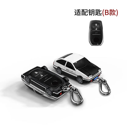 For Toyota AE86 Car Model Key Case for CHR Camry Corolla RAV4 Highlander 2 3 Button Remote Key Chain Cover Fob Holder Keychain
