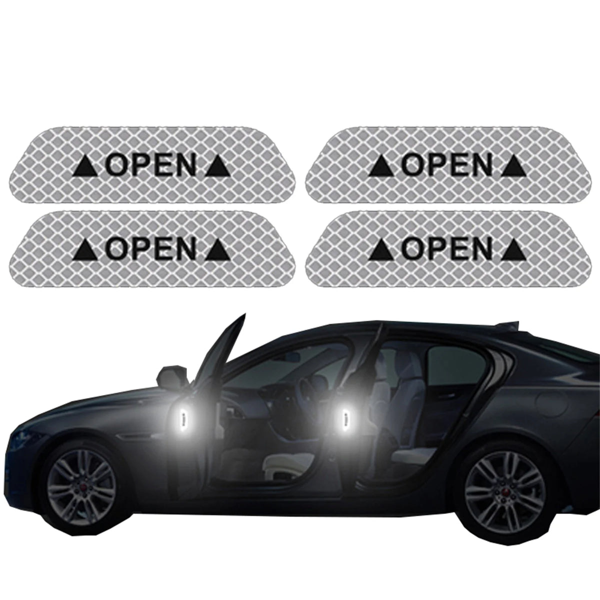 Reflective Car Accessories Door Sticker Safety Tape Inside Auto For Porsche Cayenne Mini F56 Ioniq 5 Ford Focus Mk4