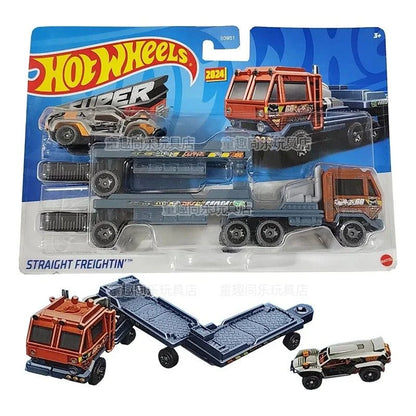 New Hot Wheels Transformers HYT56 Transformerstrack Fleet Optimus Prime Ultra Magnus Volvo 240 Drift 1/64diecast Car Model Toys