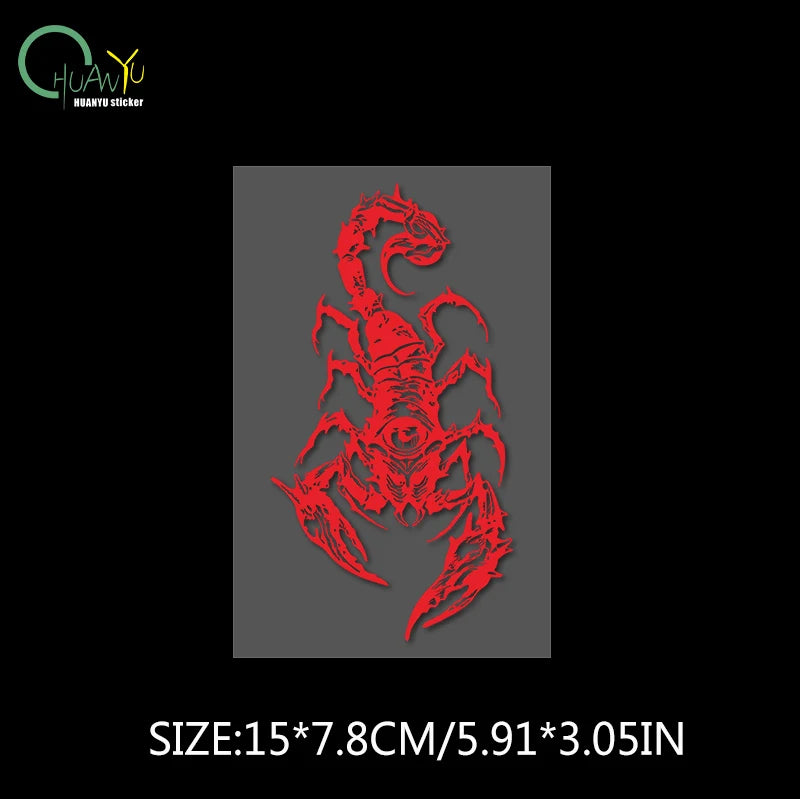 Dark style day eye scorpion car sticker, car and motorcycle scratch proof, waterproof, reflective decoration decal