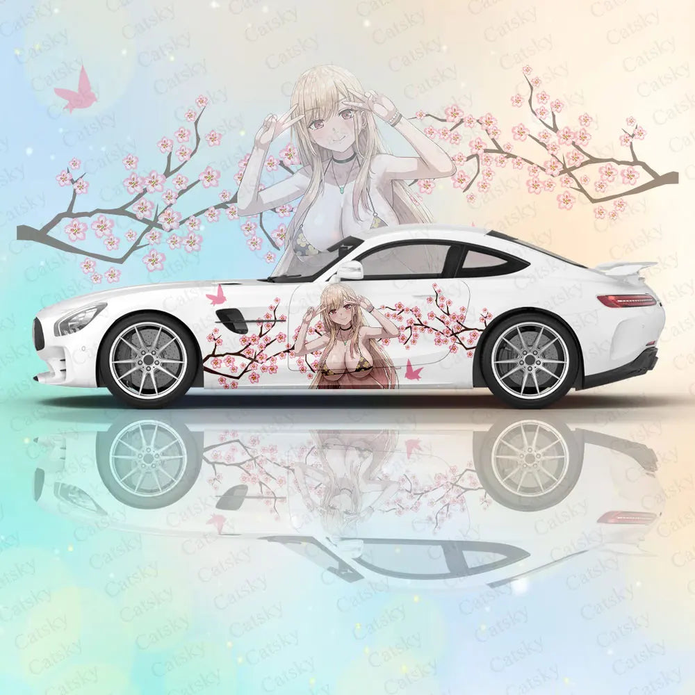 Kitagawa Marin Car Body Stickers Anime Itasha Vinyl Car Side Decal Sticker Car Sticker Automotive Decor Film
