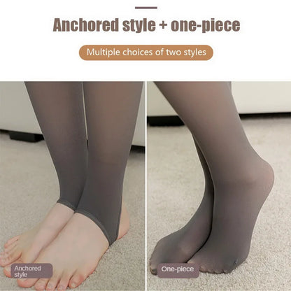 Women Thermal Stockings Sexy Fleece Tights Warm Winter High Waist Translucent Pantyhose Thick Elastic Skin Effect Plus Legging