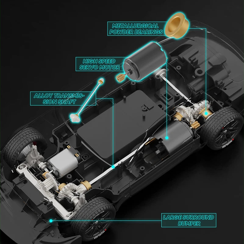 1:14 Remote Control Car 2.4Ghz Wireless Remote Control Four-Drive LED Car Lights Multi-Car Competitive Racing Christmas Gift