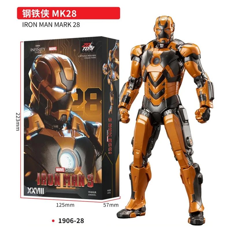 ZD Toys Iron Man Action Figure Mark 35 Red Snapper Iron Man MK 24 MK 22 MK 47 Tony Stark Ironman Figure Action Collect Toy Gift