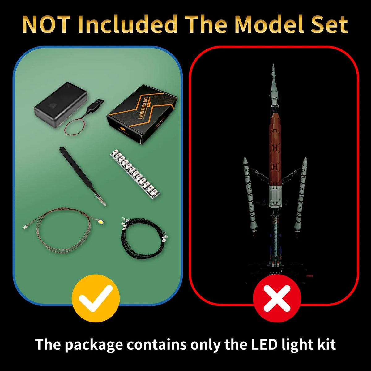 LYBMTWF LED Lighting Kit Compatible with Lego 42221 Space Launch System Rocket Building Blocks (NOT Include Model Bricks)