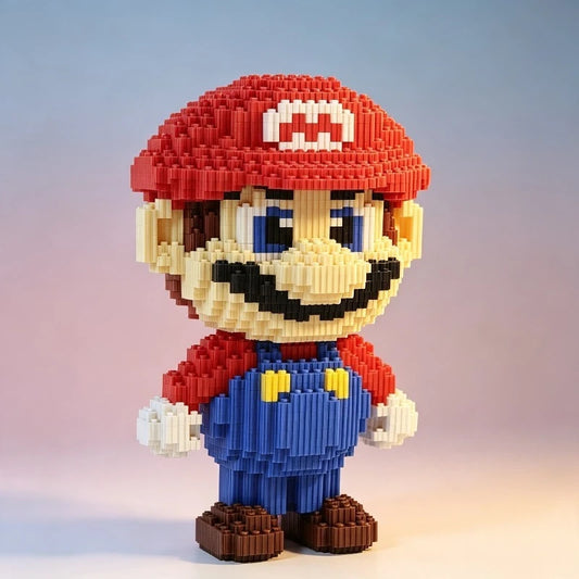 Super Mario Bros. Building Blocks Decompression Ornament Gift Series Assembled Boys and Girls Puzzle Compatible Toys