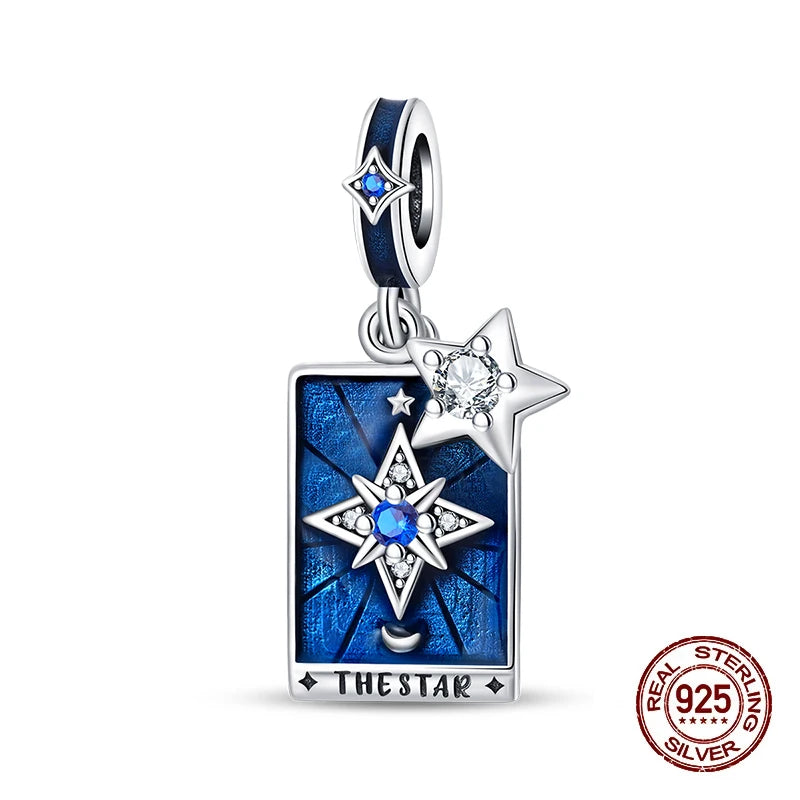 100% 925 Sterling Silver Tarot Collection Pendant DIY Hourglass Beads Fit Pandach Original Bracelet Women Jewelry Birthday Gift