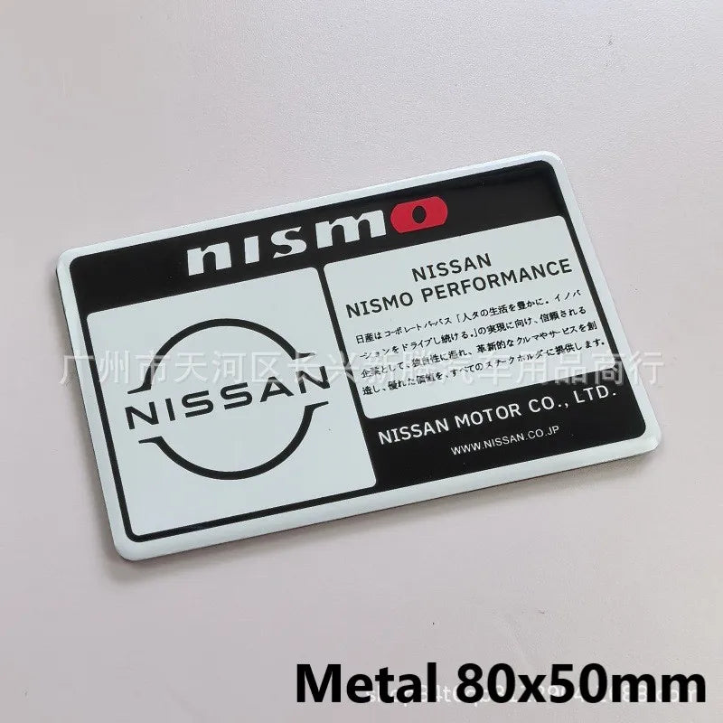 8x5cm Metal Badge Sticker for Nissan Nismo Sentra Sylphy GTR Almera Xterra Tiida Qashqai Versa Altima Rogue GTR Leaf Patrol Juke
