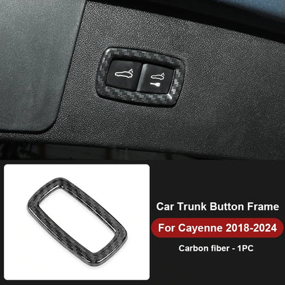 Car Trunk Switch Button Trim Frame Sticker For Porsche Cayenne Macan Panamera 2013 2014-2016 2018 2019 2020 2021 2022 2023 2024