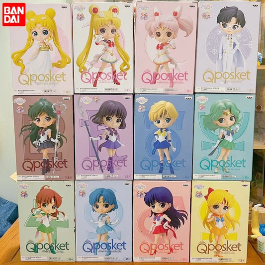 Original Bandai Figuarts Qposket Toys Sailor Moon Cosmos Tsukino Usagi Eternal Sailor Moon Anime Action Figures Model Gifts Toys