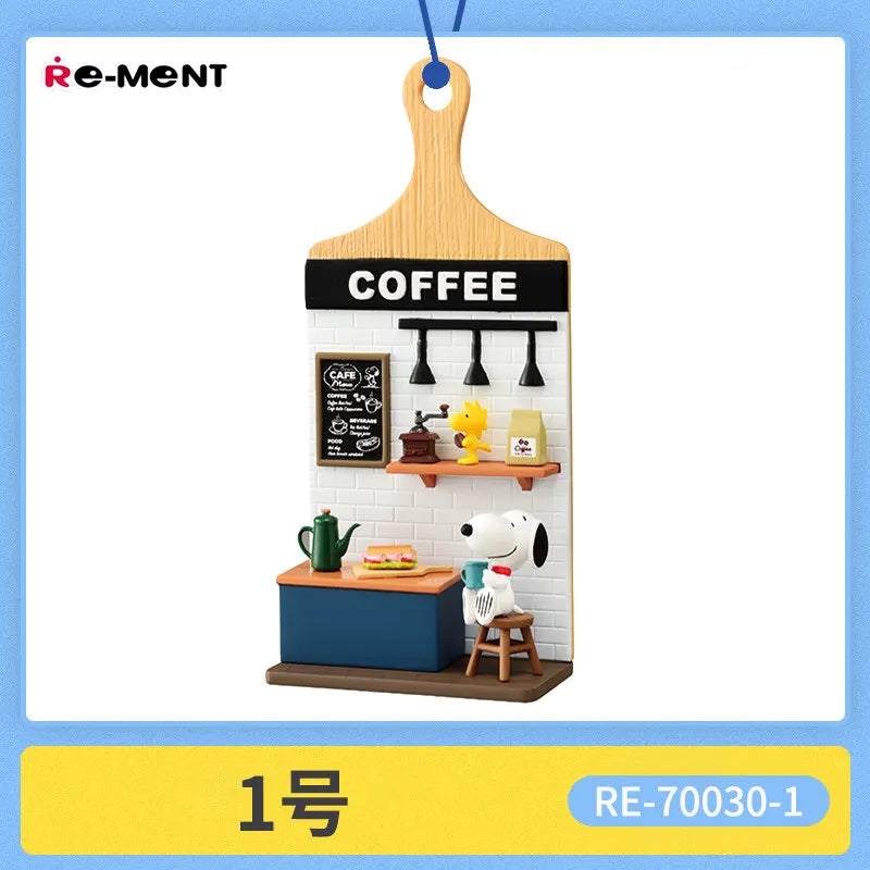 Re-Ment Peanuts Snoopy Miniature Scene Blind Box Wall Hanging Cutting Board Pendant Food Play Figure Daily Life Mini Diorama Set
