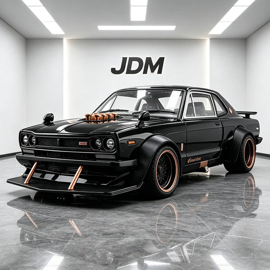 1:22 SKYLINE 2000 GTR KPGC10 V8 Modified Car Alloy Car Model Sound and Light Pull Back Car Model Collectibles Birthday Gift