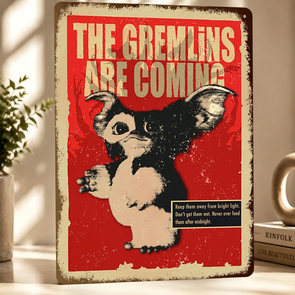 Gremlins Aluminum Posters Customized Metal Tin Sign Vintage Premium Dramatic Screen Scene Wall Art For Film Fans And Theaters