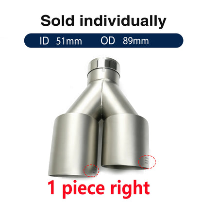 Double Outlet Exhaust Tips Frosted Stainless Steel Car Muffler System Universal Suitable 51mm 60mm 63mm for GTI MK7 Golf7 Nozzle