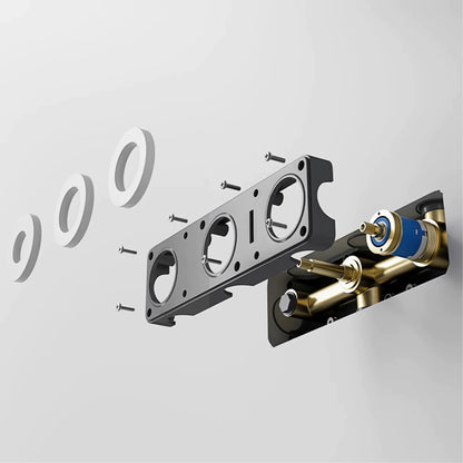 AITANA luxury brass gun gray wall mounted cold and hot water shower system simple design embedded bathroom faucet