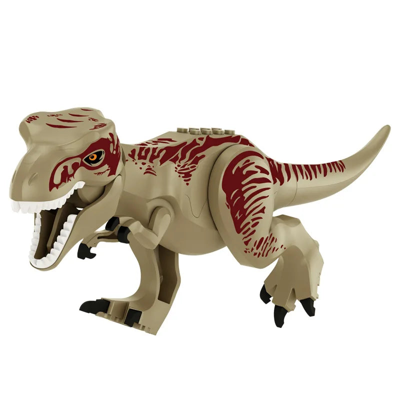 Armed Tyrannosaurus Rex building blocks with chariots, dolls and dinosaurs assembled model children's educational toys