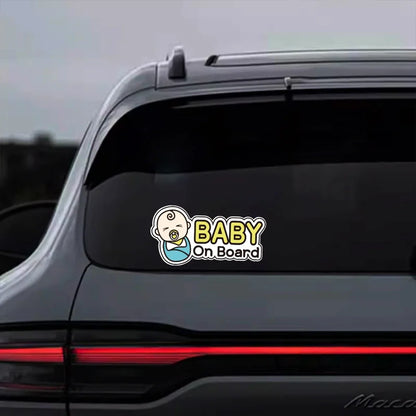 Baby on Board Car Sticker Creative Cartoon Cute Warning Sign Safety Vinyl Decal Auto Rear Window Windshield Decor Accessories
