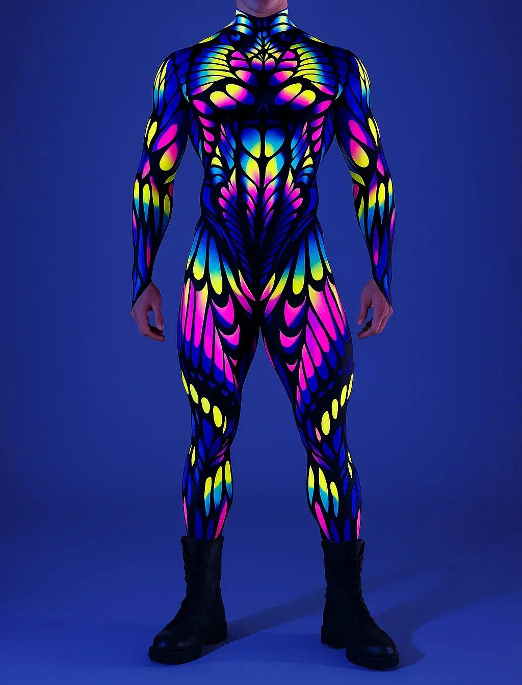 Men Halloween Cyber Punk Jumpsuit Adults Mechanical Cosplay Perfermence Bodysuit Carnival Party 3D Print Cycling Zentai