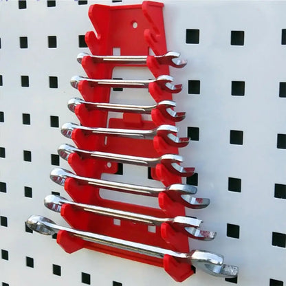 Red Wrench Organizer Plastic Wrench Rack Wall Mounted Tray Sockets Storage Tools Rack Sorter Standard Spanner Holders 1-5pcs