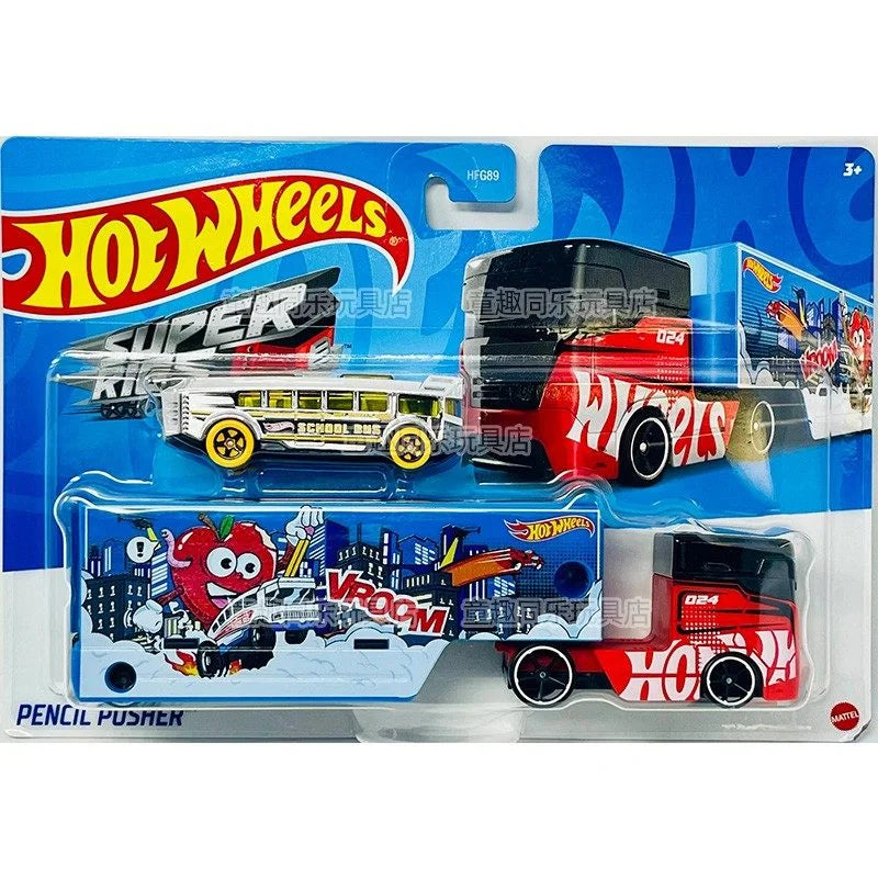 New Hot Wheels Transformers HYT56 Transformerstrack Fleet Optimus Prime Ultra Magnus Volvo 240 Drift 1/64diecast Car Model Toys