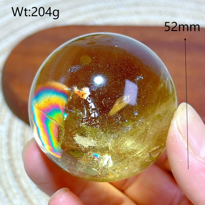 Healing Natural Crystal Brazil Smokey Citrine Quartz Sphere Rainbow Polished Ball High Quality Precious Home Decoration Gift