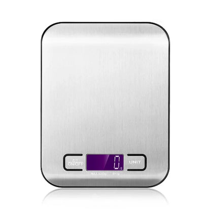5/10KG LCD Display Digital Kitchen Electronic Scale Stainless Steel Panel USB Charg Precise Small Platform Scale Portable