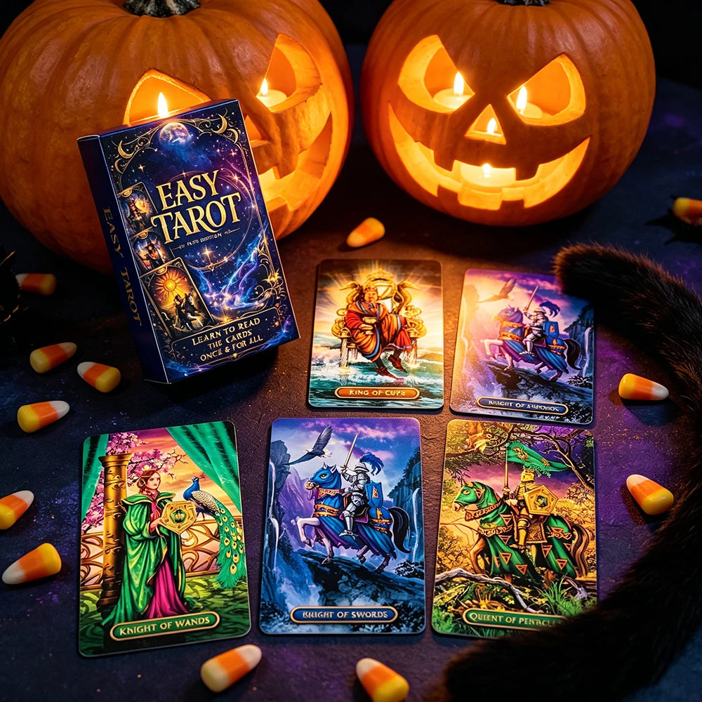 New Easy Tarot Deck New Edition Learn To Read Tarot Cosmic Starry Sky Cards Beginner Friendly Witch Divination Board Game Cards