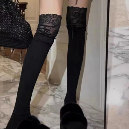 1/2pairs Korean Sexy Lace High Stockings Women Girls Thigh High Over The Knee Stockings Lolita Ladies Girls Warm Boot Long Socks