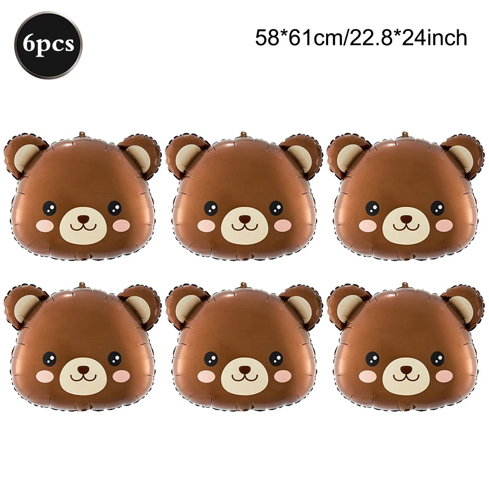 Cute Bear Kids 1st Birthday Hat Thick Non-woven Cute Bear Felt Birthday Banner Ball String Baby Shower Party Decoration Supplies