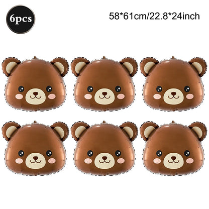 Cute Bear Kids 1st Birthday Hat Thick Non-woven Cute Bear Felt Birthday Banner Ball String Baby Shower Party Decoration Supplies