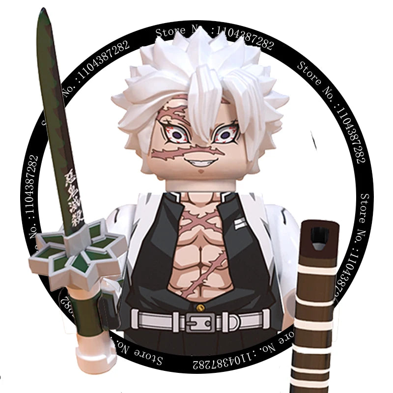 Demon Slayer Miniatures, Tan Errou, NeiZuko, Guiyou, Shinobu, collectible action figures, children's assembled toys, gifts.
