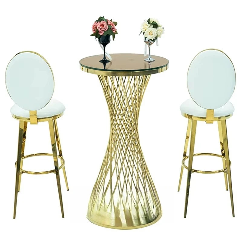 Modern Stainless Steel Cake Bar Table Round Wedding Event Party Table for Outdoor/Hotel Use Wholesale
