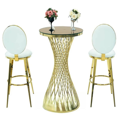 Modern Stainless Steel Cake Bar Table Round Wedding Event Party Table for Outdoor/Hotel Use Wholesale