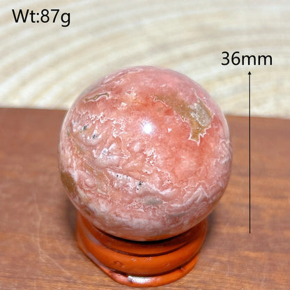 High Quality Natural Crystals Argentina Rhodochrosite Druzy Sphere Healing Gemstones Home Decorations Room Decor Jewelry Gift