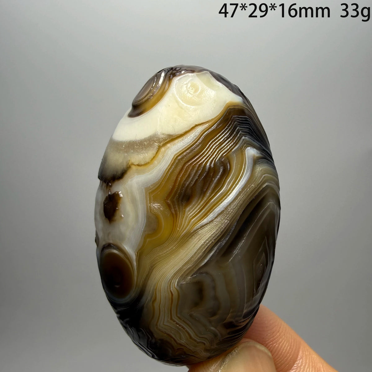 Natural Sardonyx Agate Alxa Gobi Eye Mineral Specimen Energy Crystal Chakra Reiki Healing Stone for Garden Home Decor  A4-2-24