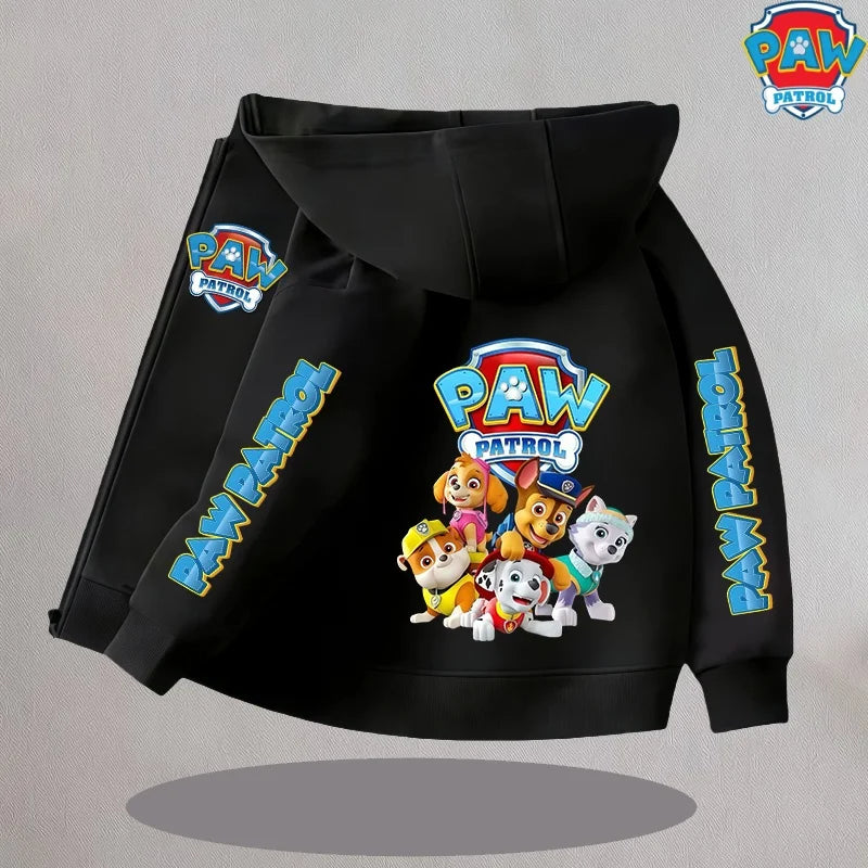 Paw Patrol Kids Thin Hooded Coats Anime Chase Zipper Sweatshirts Outwear Fashion Spring Fall Hoodies Sportwear Children Clothes