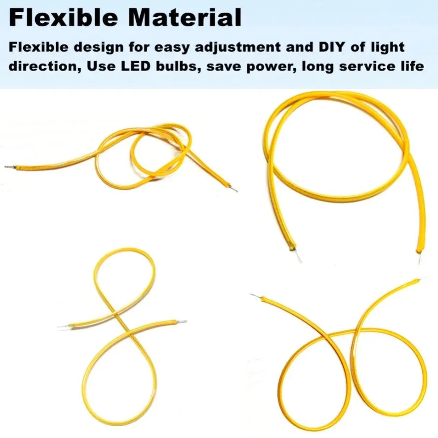 3V LED Same End Filament Flexible Ultra Slim Spiral Bulb Retro Edison Bulb Lamp Parts Diode Lighting Strip Decoration 5PCS/Pack